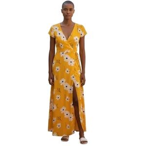 Madewell V-Neck Flutter Sleeve Wrap Dress